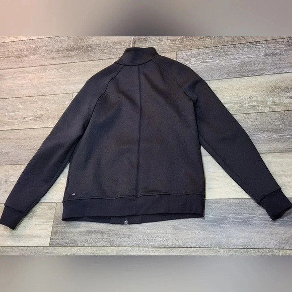 Zella black zip up workout jacket with black stripe on sleeves - Picture 7 of 7